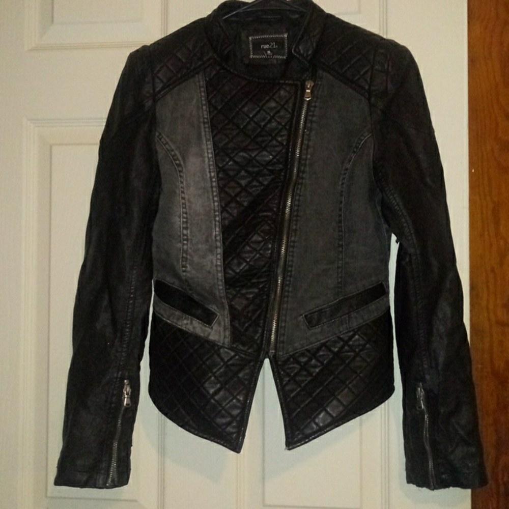 Rue21 Jean & Pleather coat